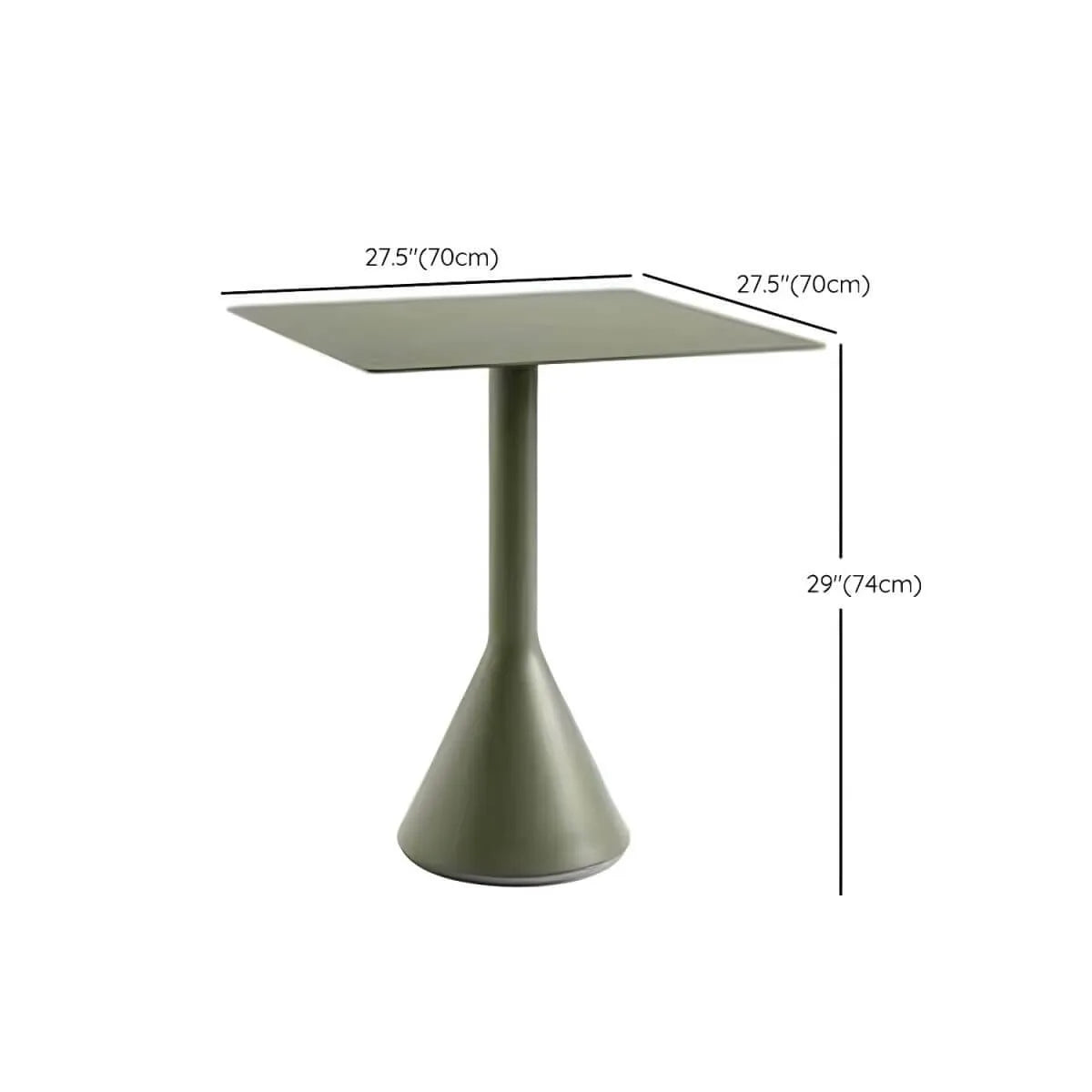 Modern Green Metal Outdoor Coffee & Bar Table Dimensions