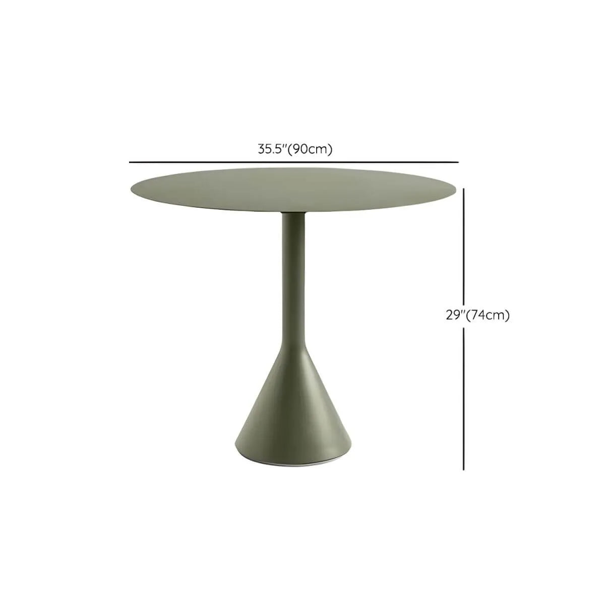 Modern Green Metal Outdoor Coffee & Bar Table Dimensions