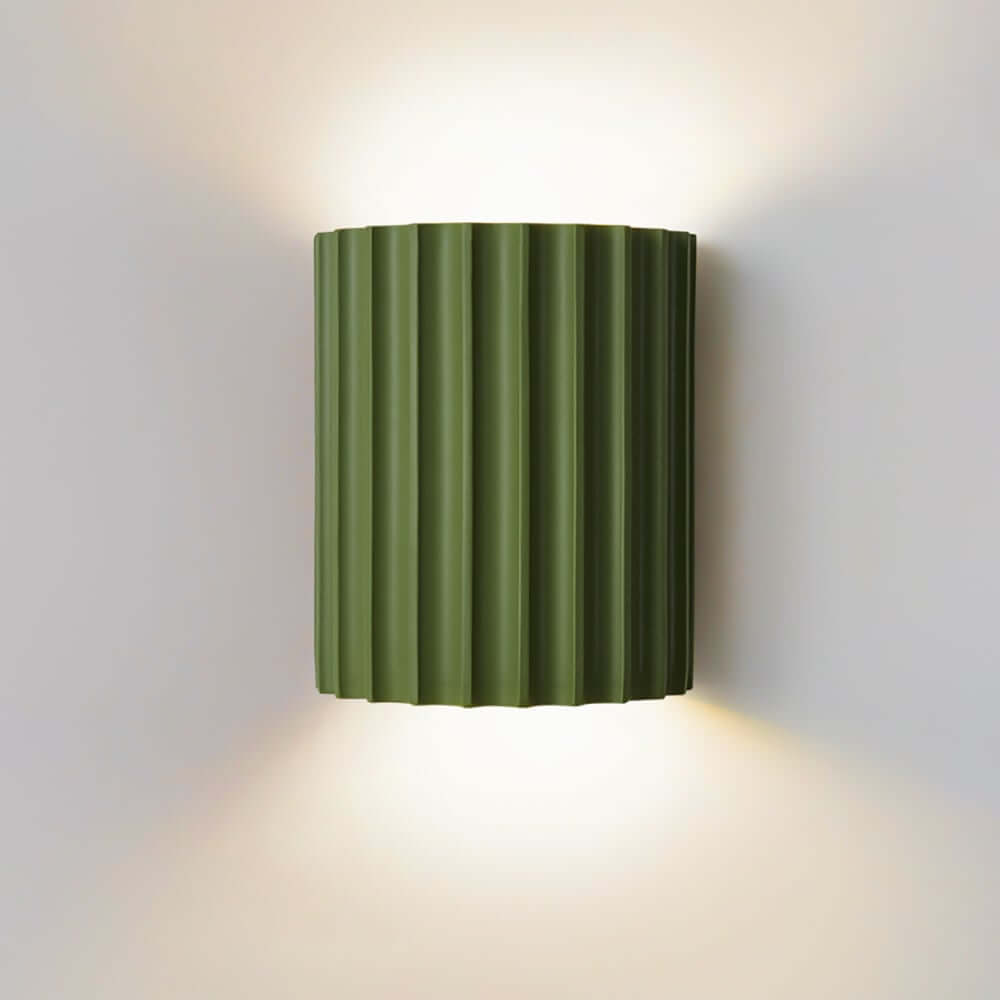 Modern Green Resin Half-Circle Wall Sconce with Up & Down Lighting