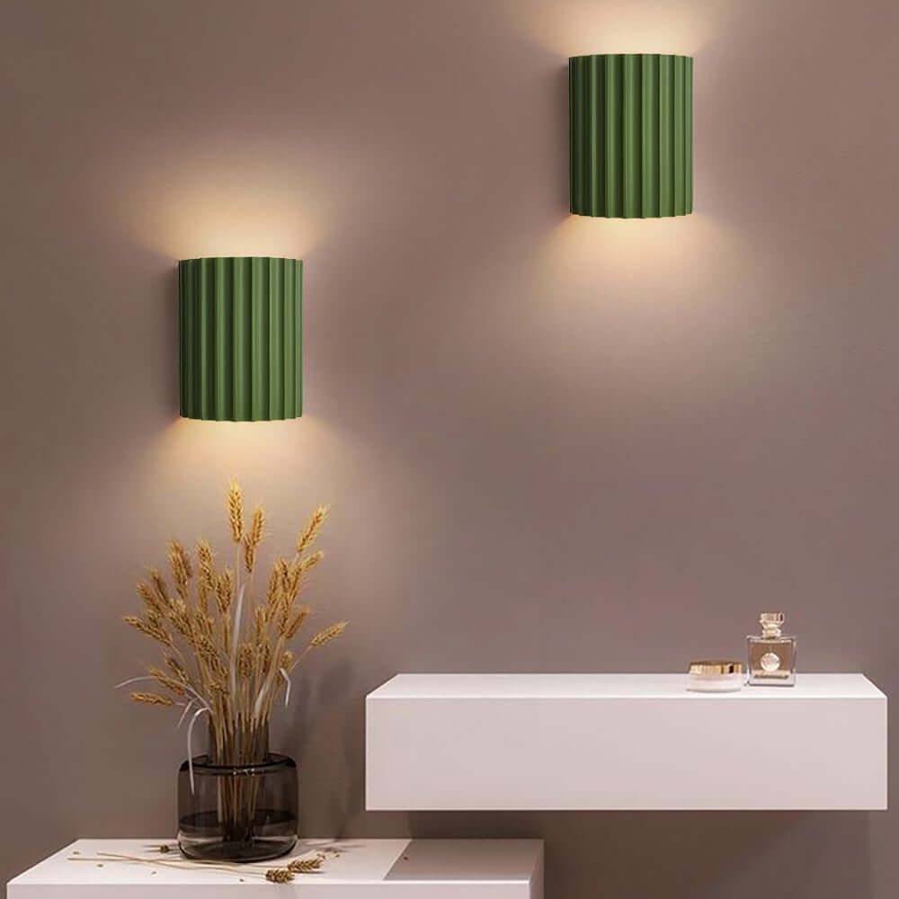 Modern Green Resin Half-Circle Wall Sconce with Up & Down Lighting