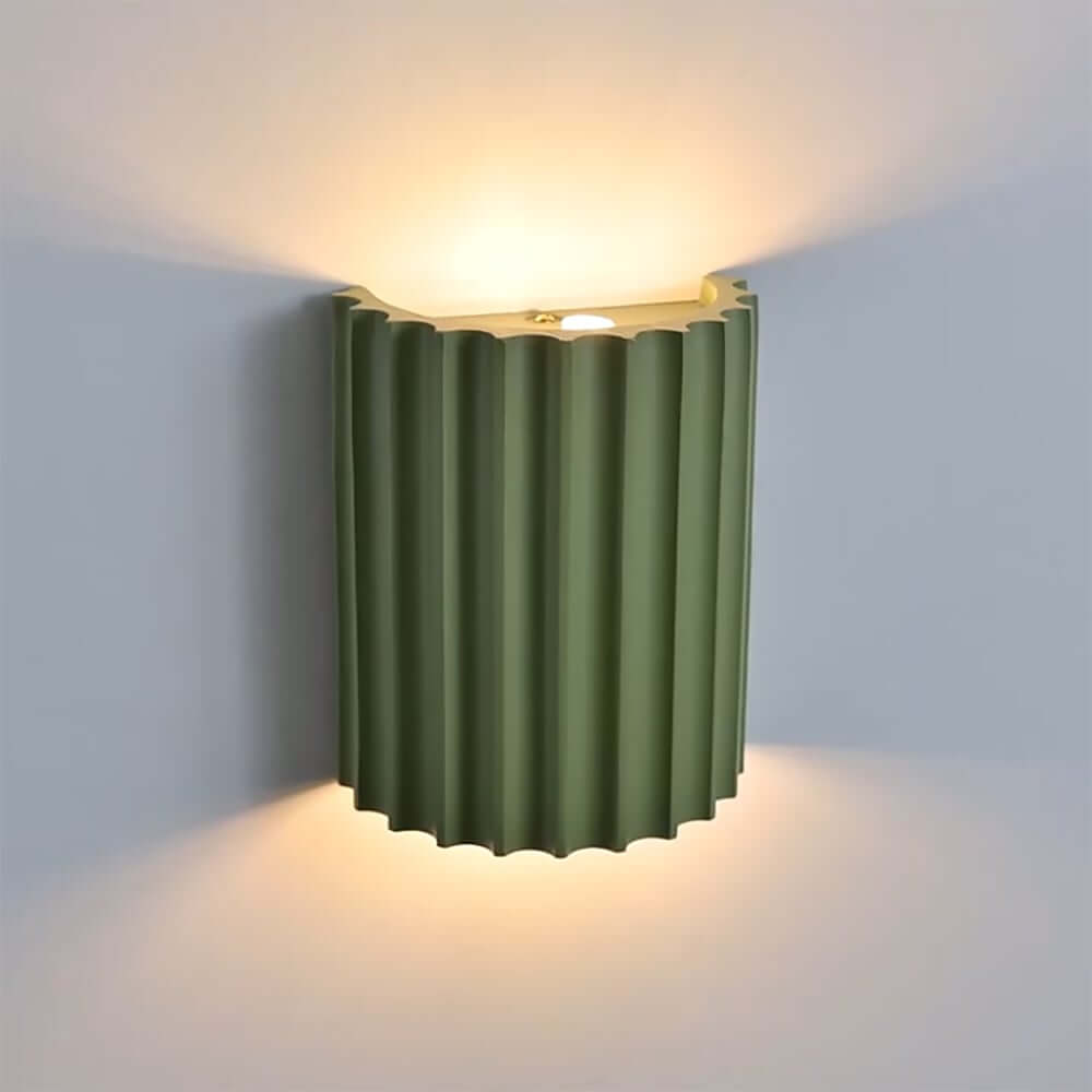 Modern Green Resin Half-Circle Wall Sconce with Up & Down Lighting