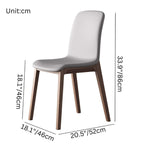Single modern grey leather dining chair with durable fan-back design and minimalist style dimensions