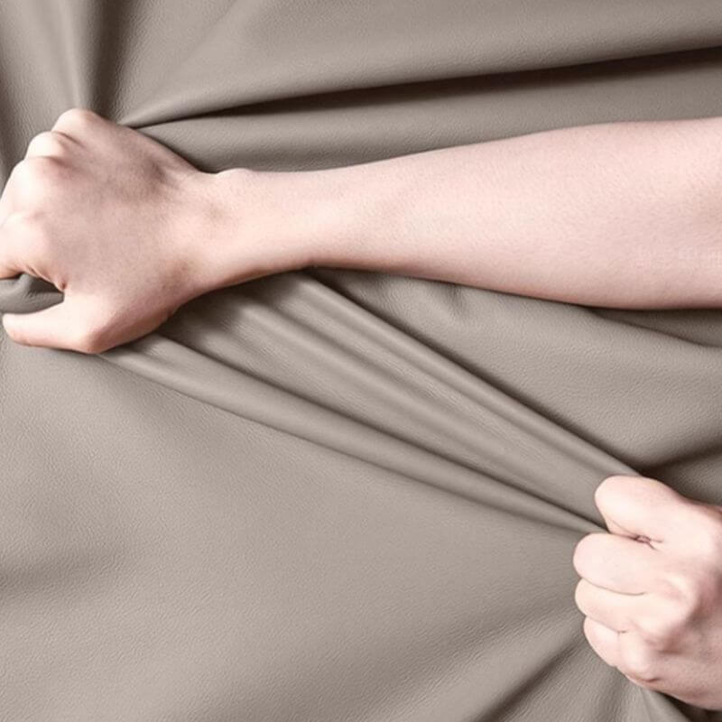 Modern Grey Elevated Storage Panel Bed with Genuine Leather Upholstery