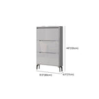 Modern Grey Engineered Wood 3-Tier Shoe Cabinet with Push-Open Doors Dimensions