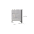 Modern Grey Engineered Wood 3-Tier Shoe Cabinet with Push-Open Doors Dimensions