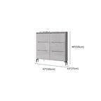 Modern Grey Engineered Wood 3-Tier Shoe Cabinet with Push-Open Doors Dimensions