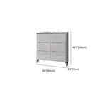 Modern Grey Engineered Wood 3-Tier Shoe Cabinet with Push-Open Doors Dimensions