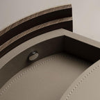 Modern Grey Faux Leather Nightstand With Drawers