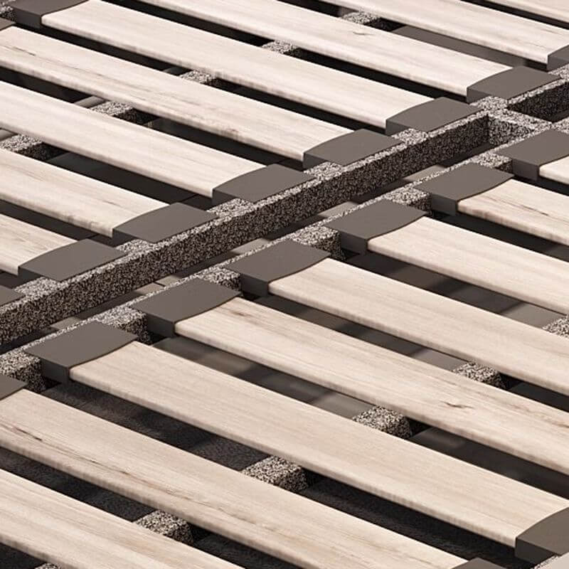 Modern Grey Panel Bed with High Headboard and Fixed Height