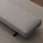 Modern Grey Upholstered Bench with Low Profile Design and Soft Cushioning