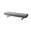Modern Grey Upholstered Bench with Low Profile Design and Soft Cushioning