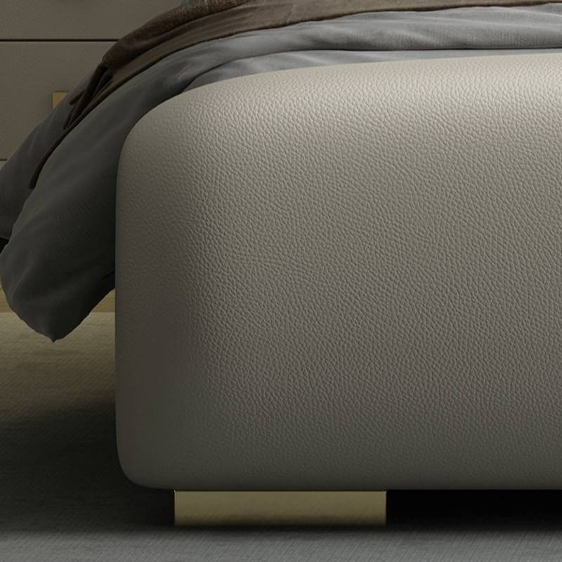 Modern Grey Wingback Bed with Elegant Design and Comfort