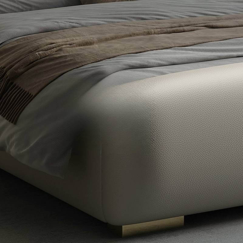 Modern Grey Wingback Bed with Elegant Design and Comfort