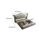 Modern Grey Wingback Bed with Elegant Design and Comfort Dimensions