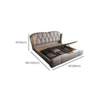 Modern Grey Wingback Bed with Under-Bed Storage Dimensions