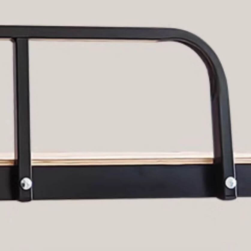 Modern Iron Bunk Bed with Ladder - Black & White Finish