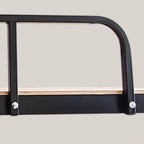 Modern Iron Bunk Bed with Ladder - Black & White Finish