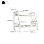 Modern Iron Bunk Bed with Ladder - Black & White Finish Dimensions