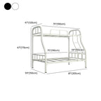 Modern Iron Bunk Bed with Ladder - Black & White Finish Dimensions