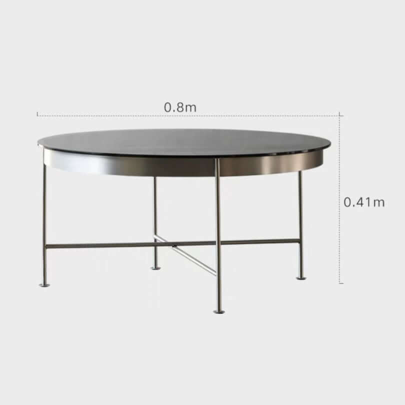 Modern Italian Glass Coffee Table Set With Steel Frame