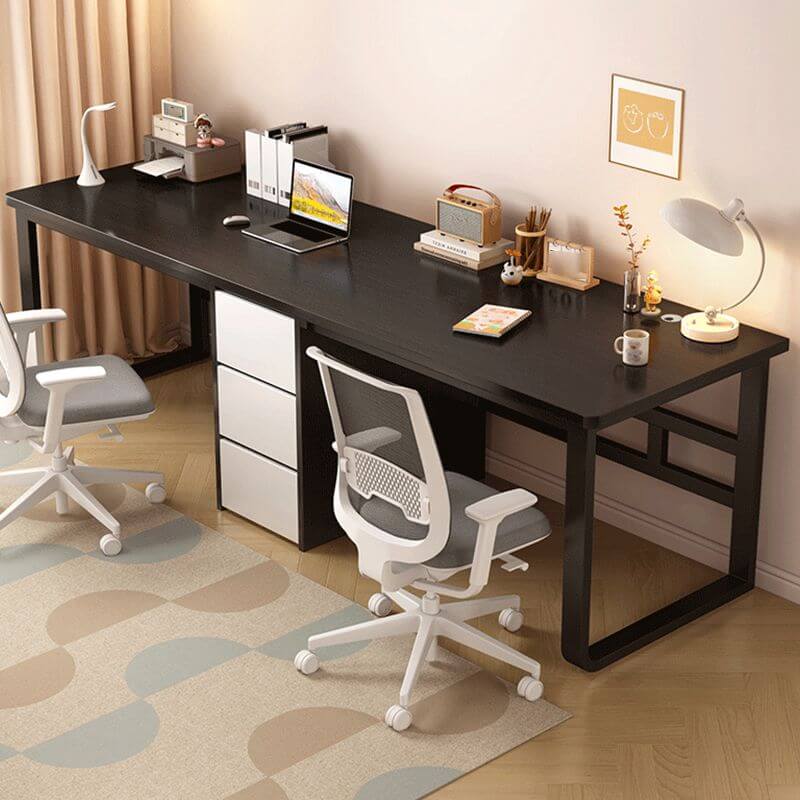 Modern Kids Writing Desk with Metal Frame and Wood Top