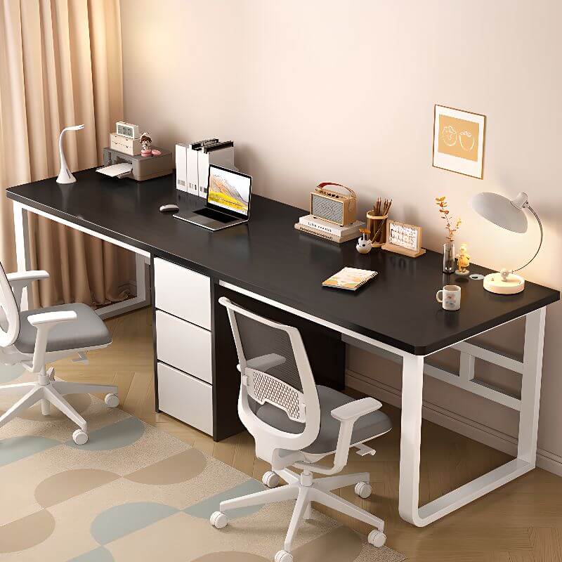 Modern Kids Writing Desk with Metal Frame and Wood Top