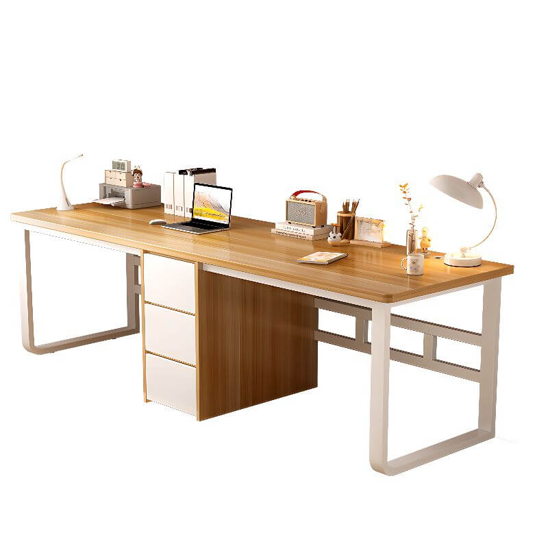 Modern Kids Writing Desk with Metal Frame and Wood Top