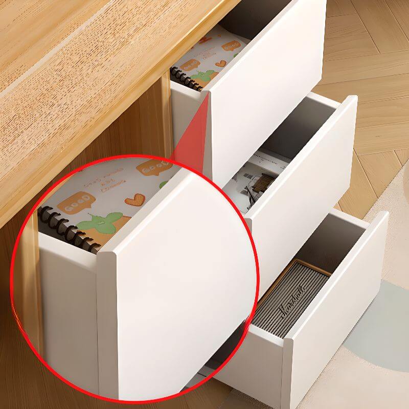 Modern Kids Writing Desk with Metal Frame and Wood Top