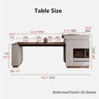 Modern Kitchen Island With Extendable Table & Storage