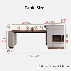 Modern Kitchen Island With Extendable Table & Storage