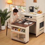 Modern Kitchen Island With Extendable Table & Storage