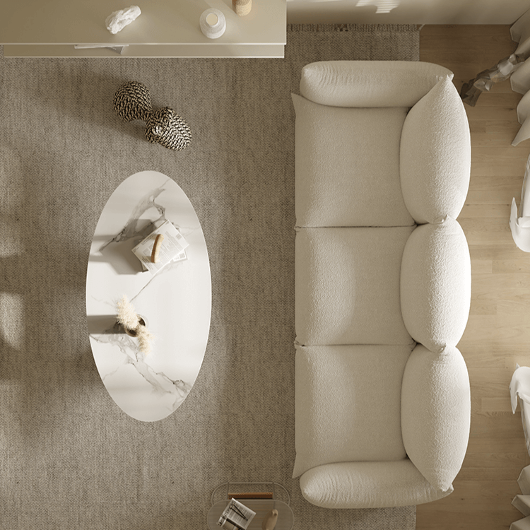 Modern Lambswool Cloud Sectional Sofa With Chaise