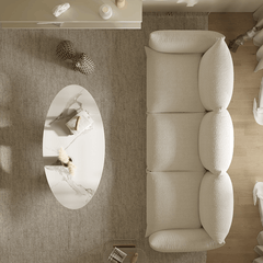 Modern Lambswool Cloud Sectional Sofa With Chaise