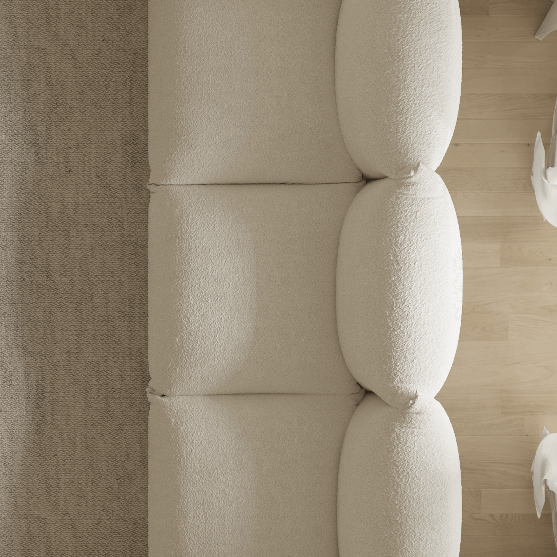 Modern Lambswool Cloud Sectional Sofa With Chaise