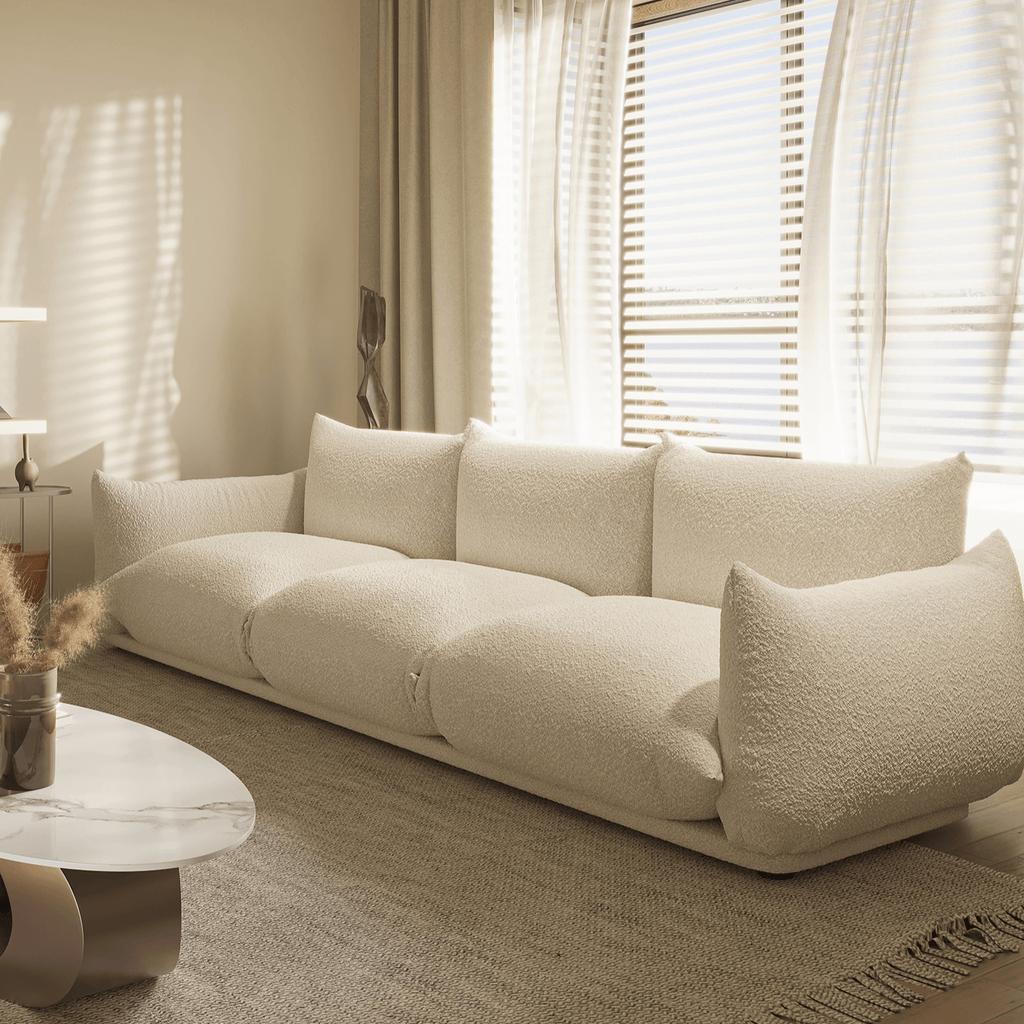 Modern Lambswool Cloud Sectional Sofa With Chaise