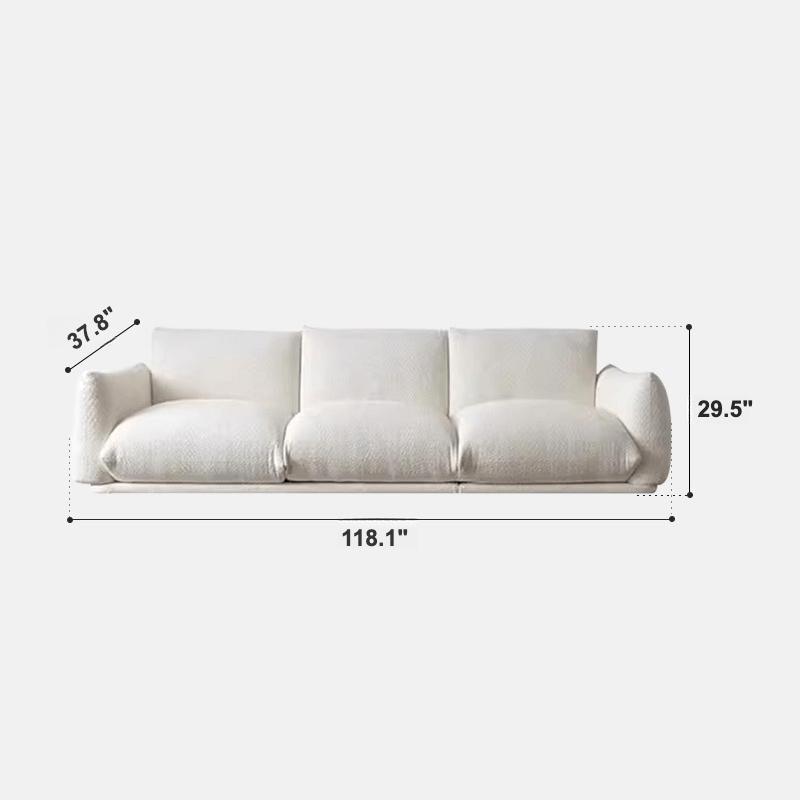 Modern Lambswool Cloud Sectional Sofa With Chaise Dimensions