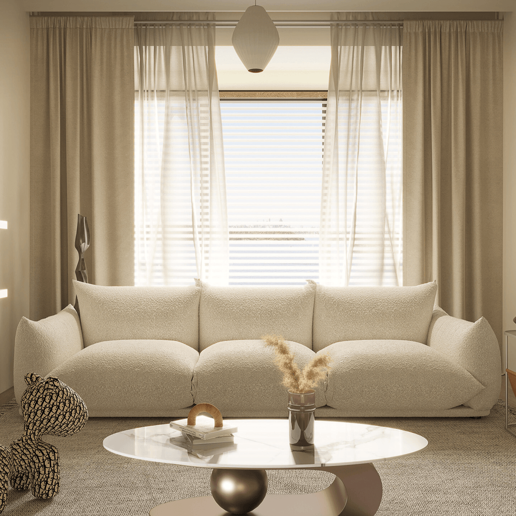 Modern Lambswool Cloud Sectional Sofa With Chaise Main Product Image