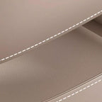 Modern Leather Drawer Storage with Wood Top and 2-Tier Design