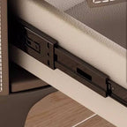 Modern Leather Drawer Storage with Wood Top and 2-Tier Design