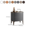 Modern Leather Drawer Storage with Wood Top and 2-Tier Design Dimensions