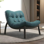 Modern Leather Patchwork Accent Chair with Removable Cushions