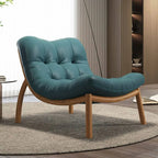 Modern Leather Patchwork Accent Chair with Removable Cushions