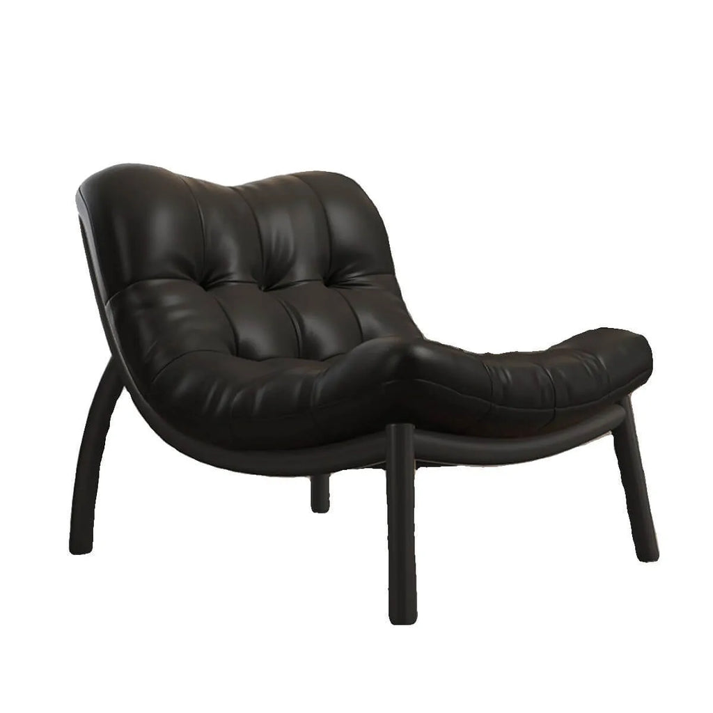 Modern Leather Patchwork Accent Chair with Removable Cushions