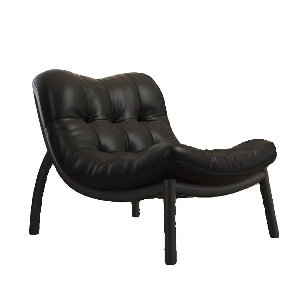 Modern Leather Patchwork Accent Chair with Removable Cushions