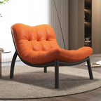 Modern Leather Patchwork Accent Chair with Removable Cushions