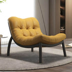 Modern Leather Patchwork Accent Chair with Removable Cushions