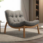 Modern Leather Patchwork Accent Chair with Removable Cushions