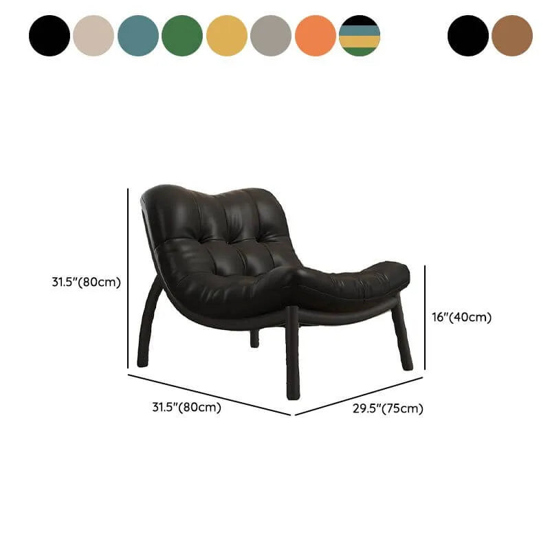 Modern Leather Patchwork Accent Chair with Removable Cushions Dimensions
