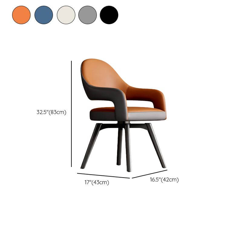 Modern Leather Swivel Arm Chair with Metal Legs Dimensions
