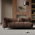 Modern Left-Arm Chaise Lounge with Flannel Upholstery